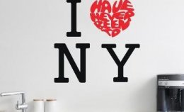 Наклейка для стен "I lhave never been in NY"