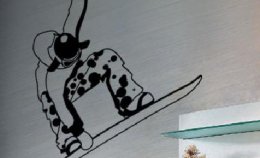 Наклейка на стену "Сноубордист"
